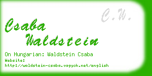 csaba waldstein business card